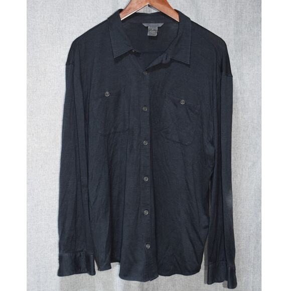 John Varvatos Men’s Black Silk Blend Button-Up Shirt – Size XL - Picture 1 of 4